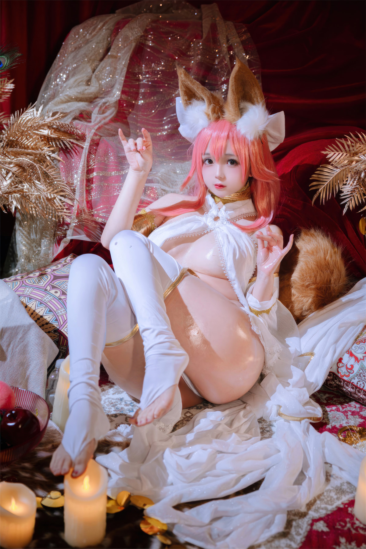 Cosplay Rinaijiao日奈娇 玉藻前舞娘 涂油 Set.02