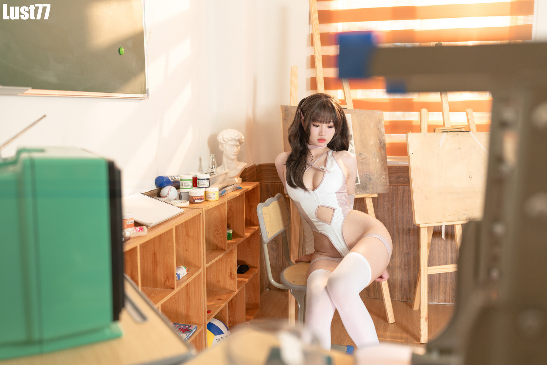 Cosplay 柒柒要乖哦 粉色泳衣 Set.01