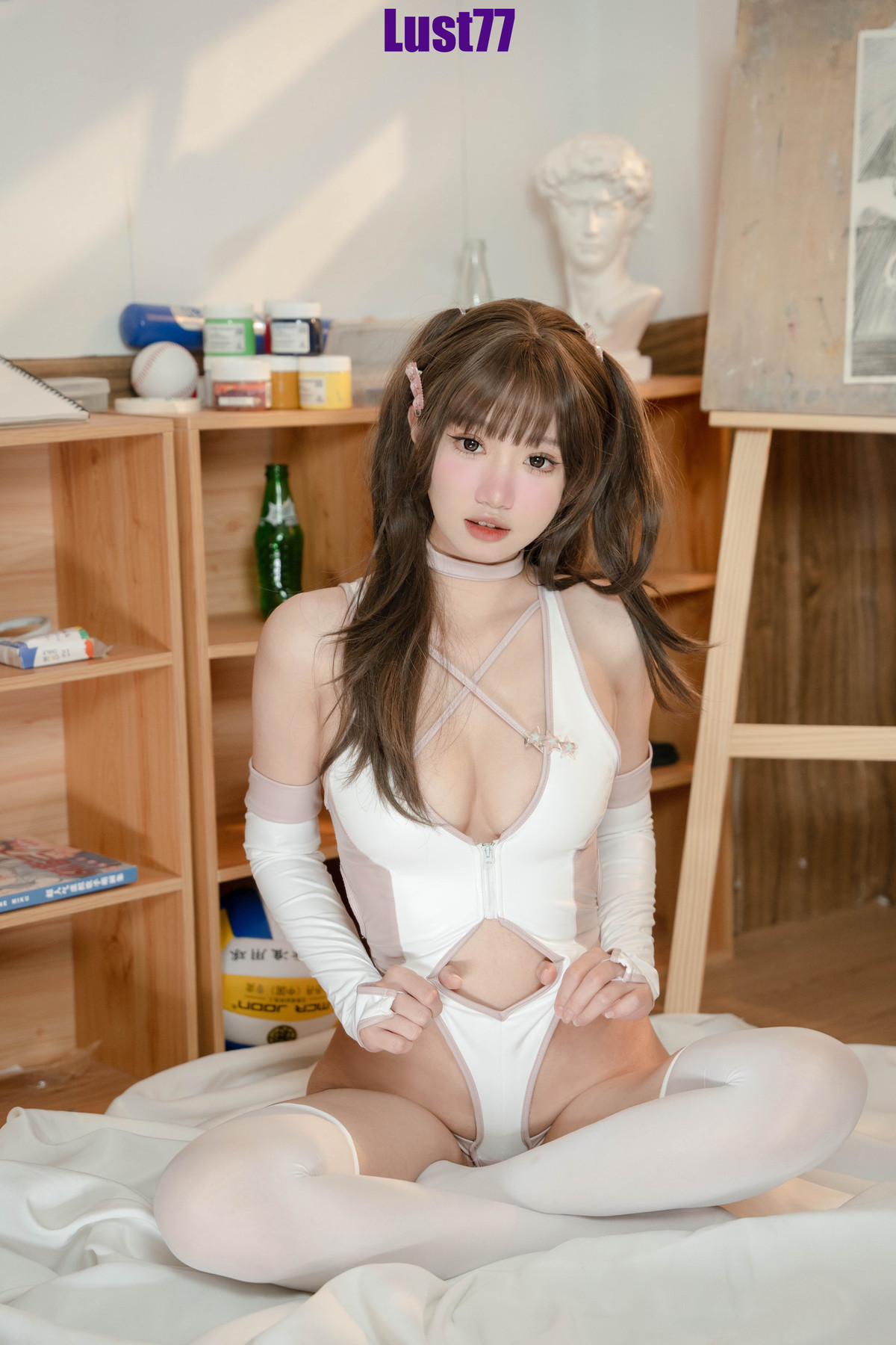 Cosplay 柒柒要乖哦 粉色泳衣 Set.02