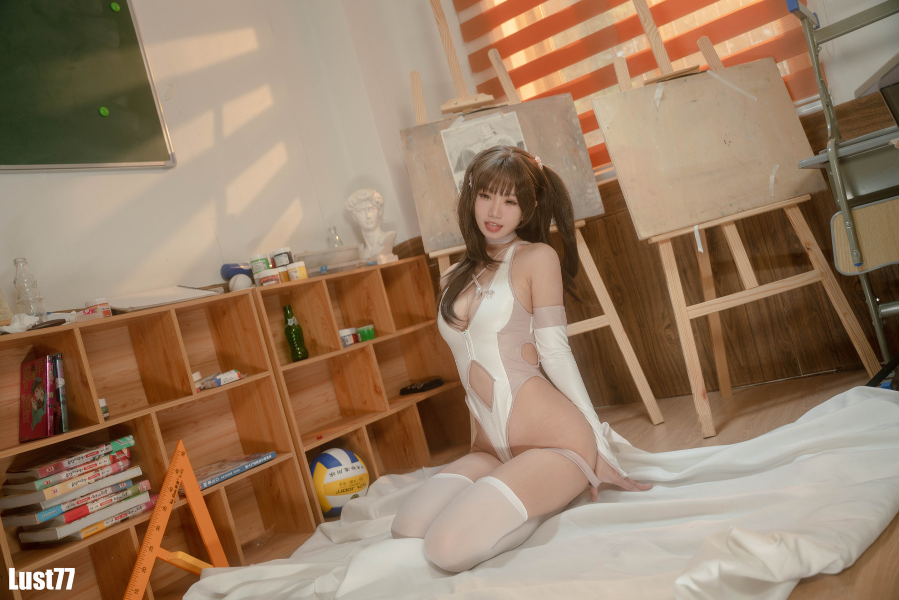 Cosplay 柒柒要乖哦 粉色泳衣 Set.02