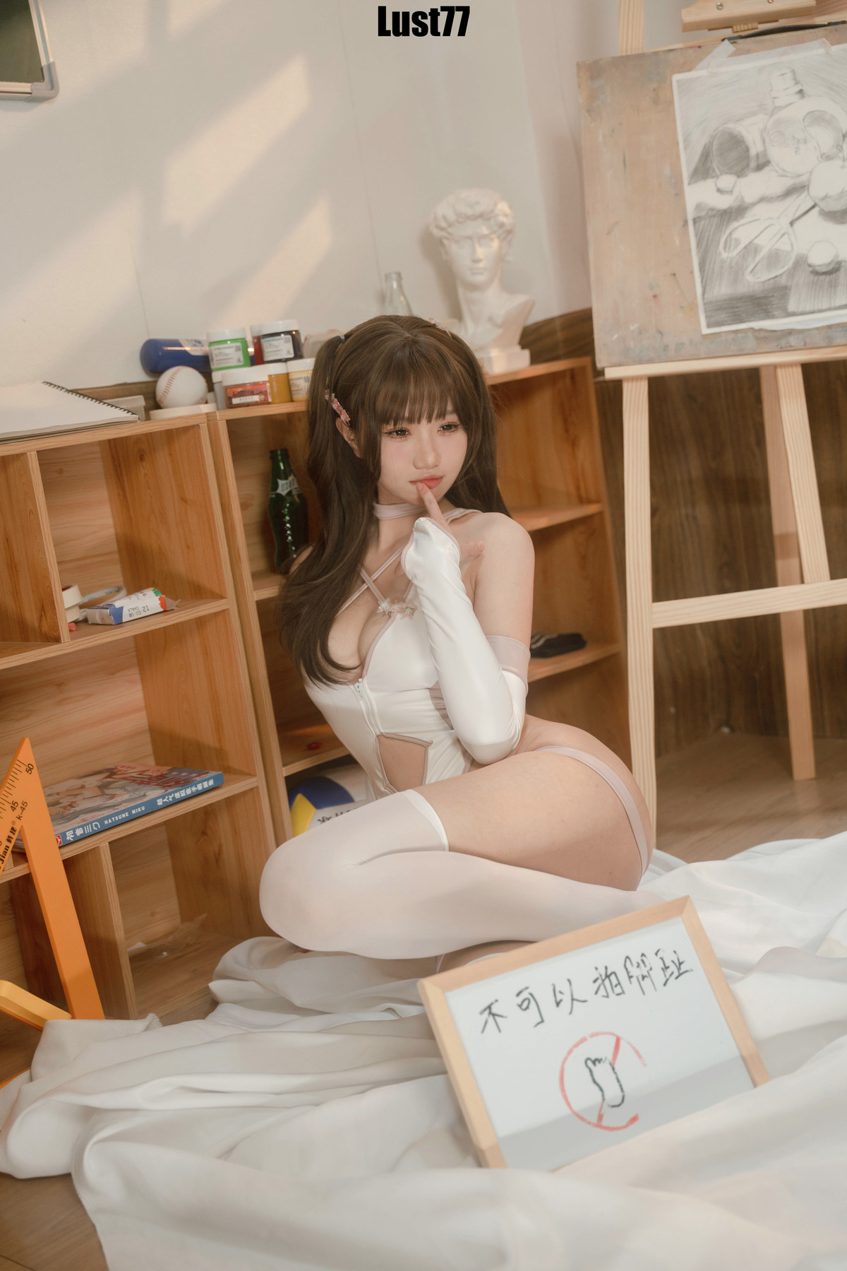 Cosplay 柒柒要乖哦 粉色泳衣 Set.02