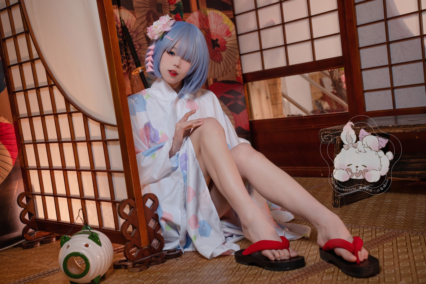 Cosplay 黏黏团子兔 蕾姆夏日祭