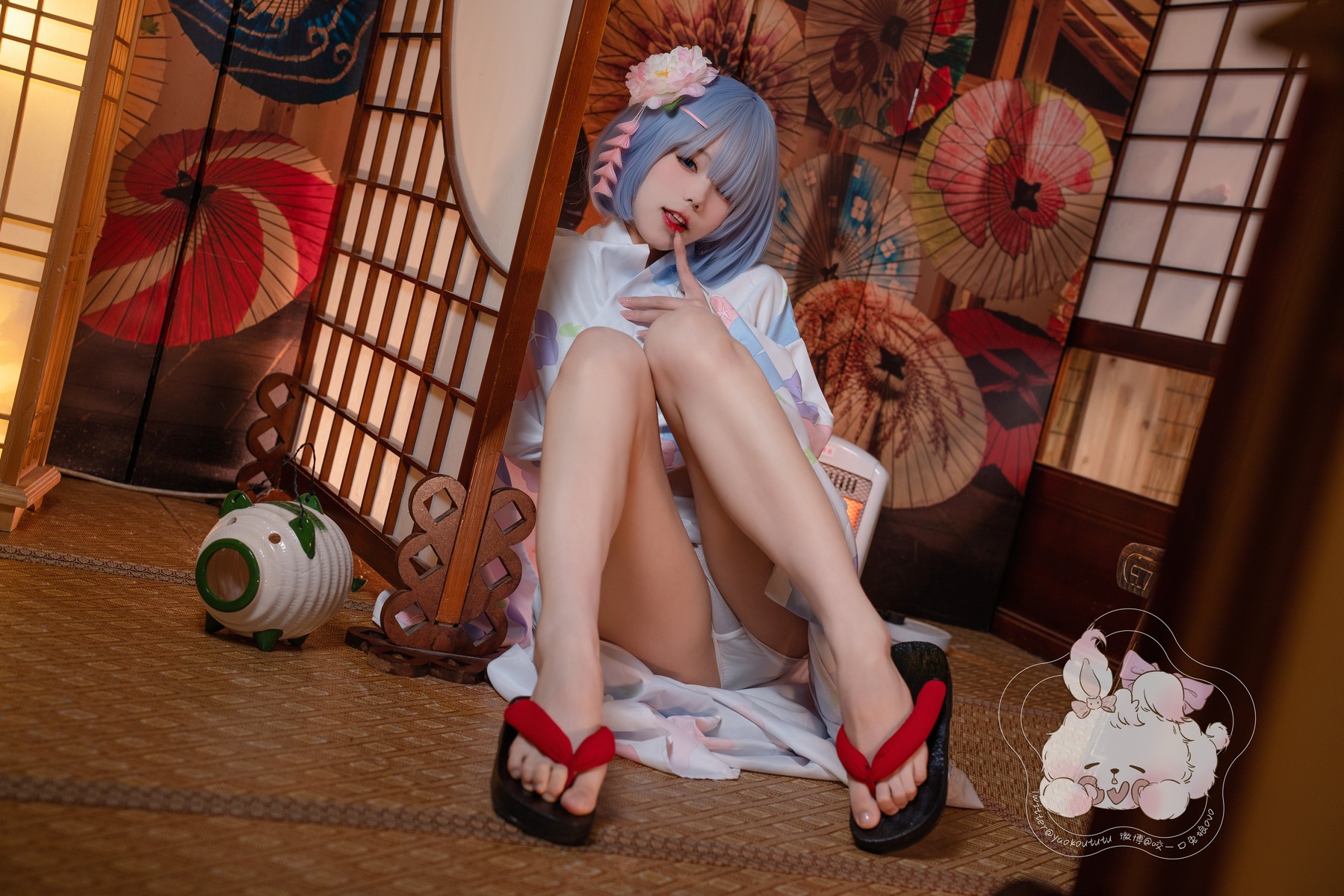 Cosplay 黏黏团子兔 蕾姆夏日祭