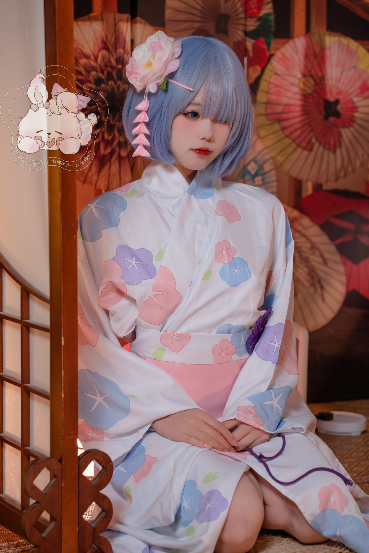 Cosplay 黏黏团子兔 蕾姆夏日祭