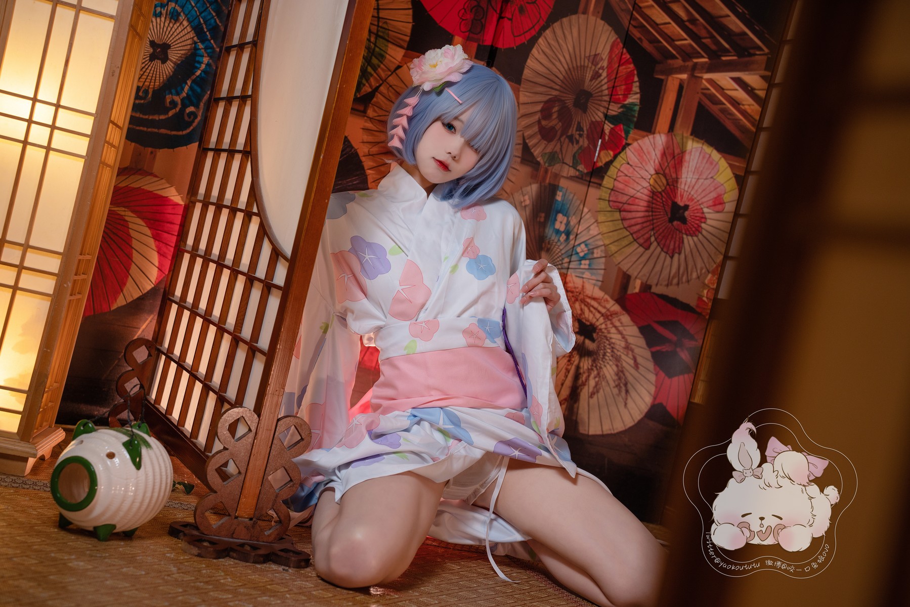 Cosplay 黏黏团子兔 蕾姆夏日祭