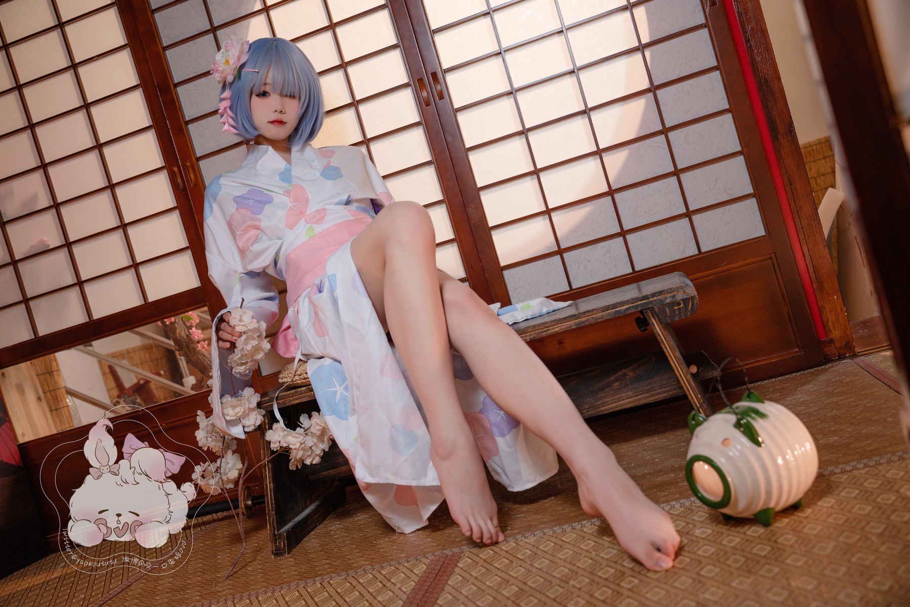 Cosplay 黏黏团子兔 蕾姆夏日祭