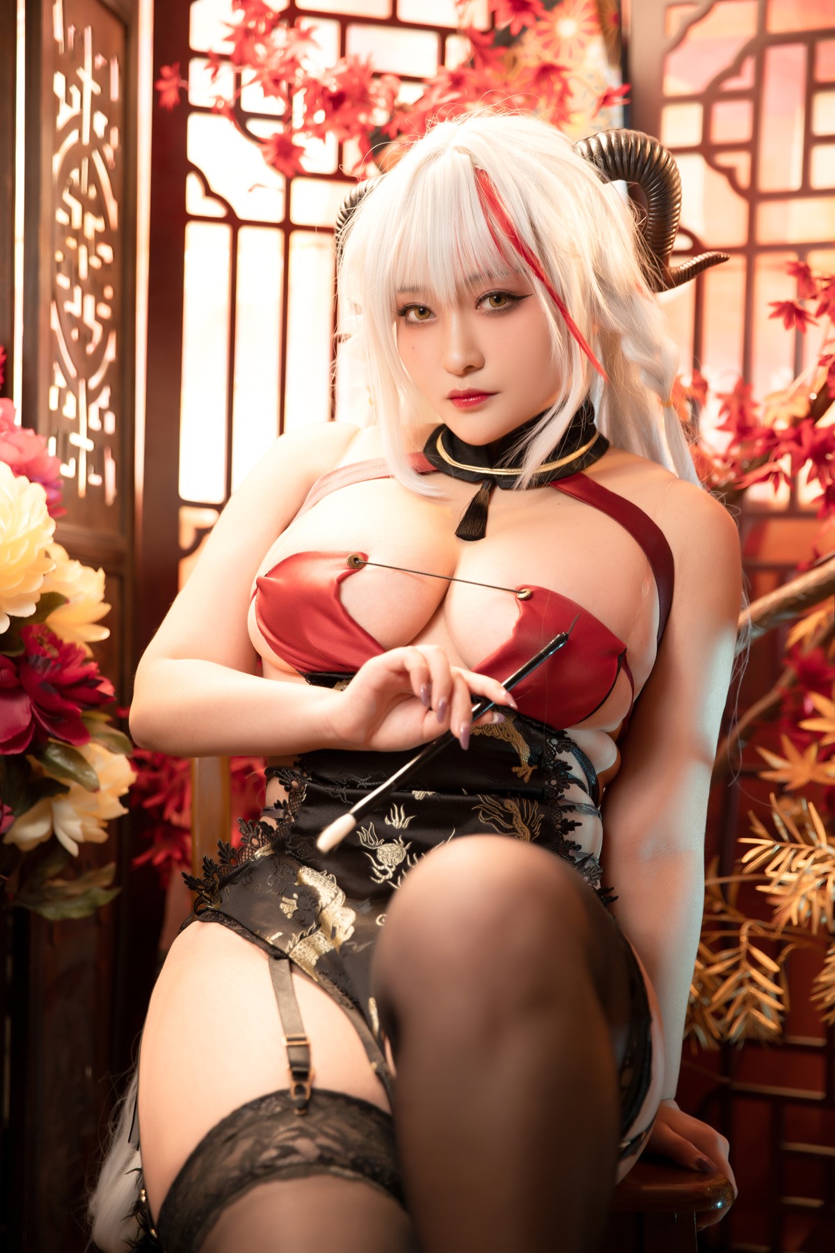 Cosplay 洛璃LoLiSAMA 埃吉尔旗袍 金龙腾祥云 Set.01