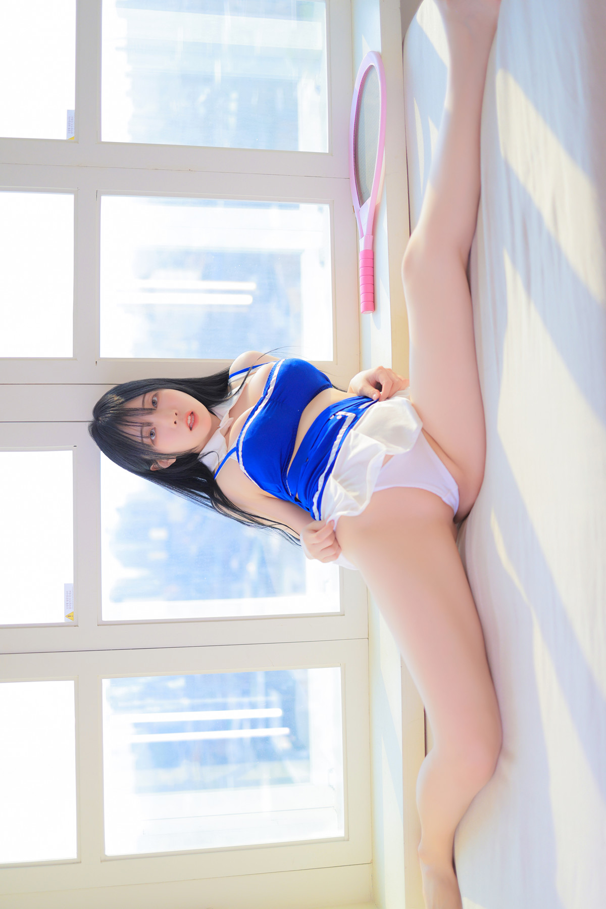 Rinaモモリナ, Patreon ‘Blue and White Swimsuit’ Set.01