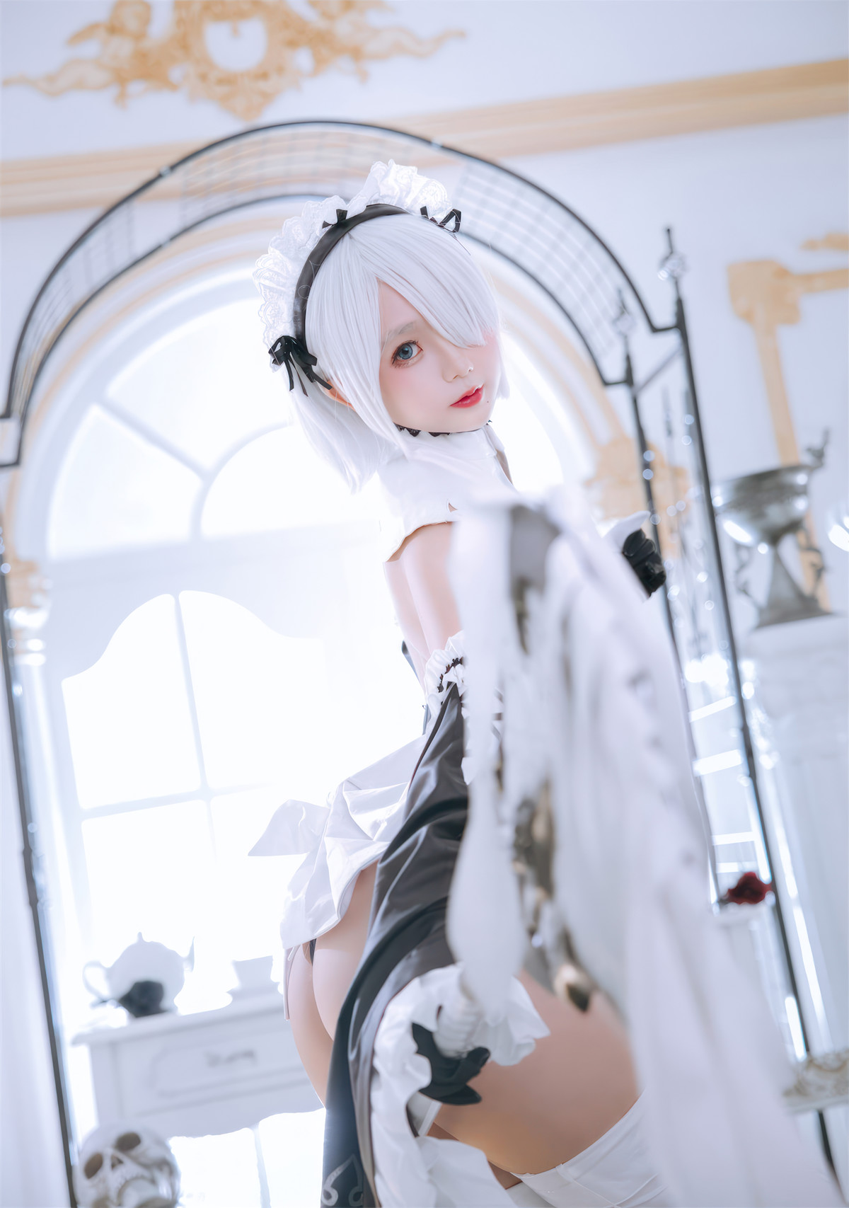 Cosplay Rinaijiao日奈娇 2B奶盖女仆 Set.01