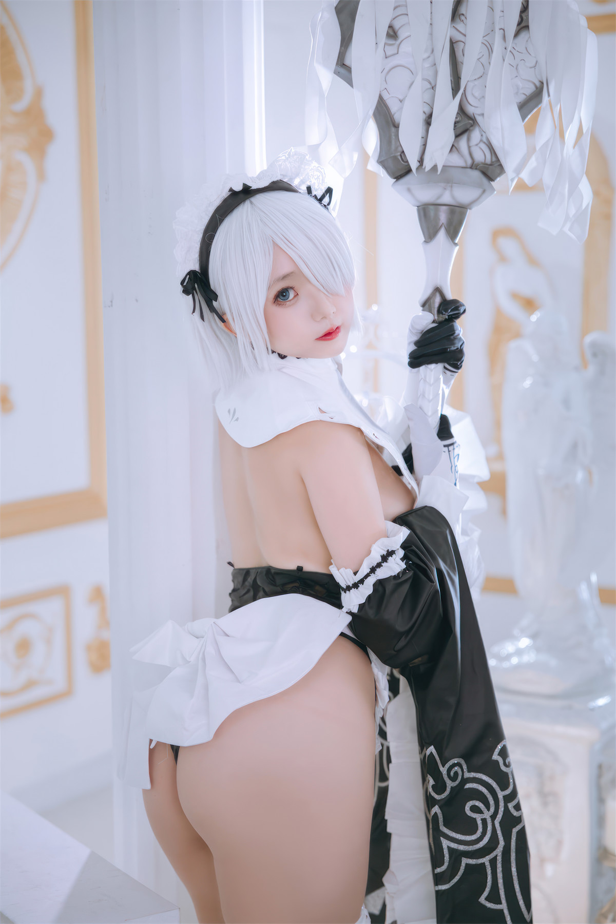 Cosplay Rinaijiao日奈娇 2B奶盖女仆 Set.01