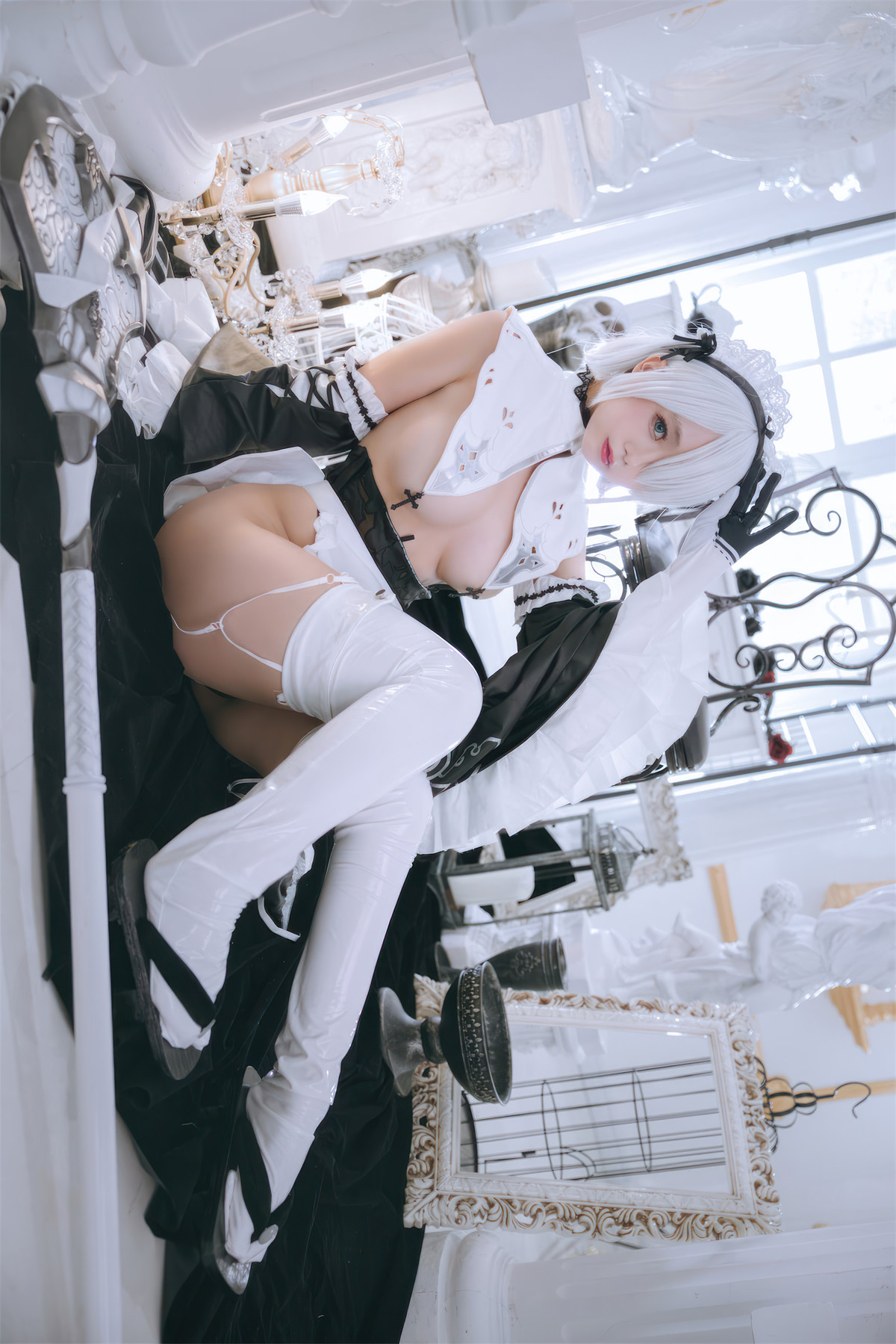 Cosplay Rinaijiao日奈娇 2B奶盖女仆 Set.02