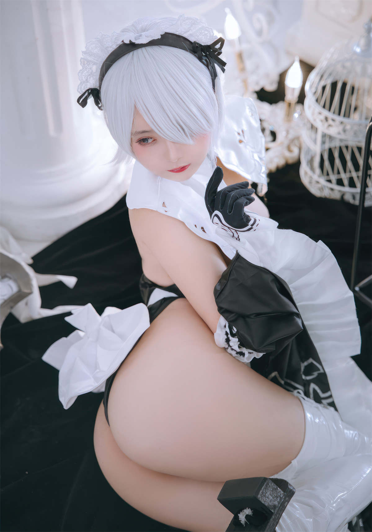 Cosplay Rinaijiao日奈娇 2B奶盖女仆 Set.02