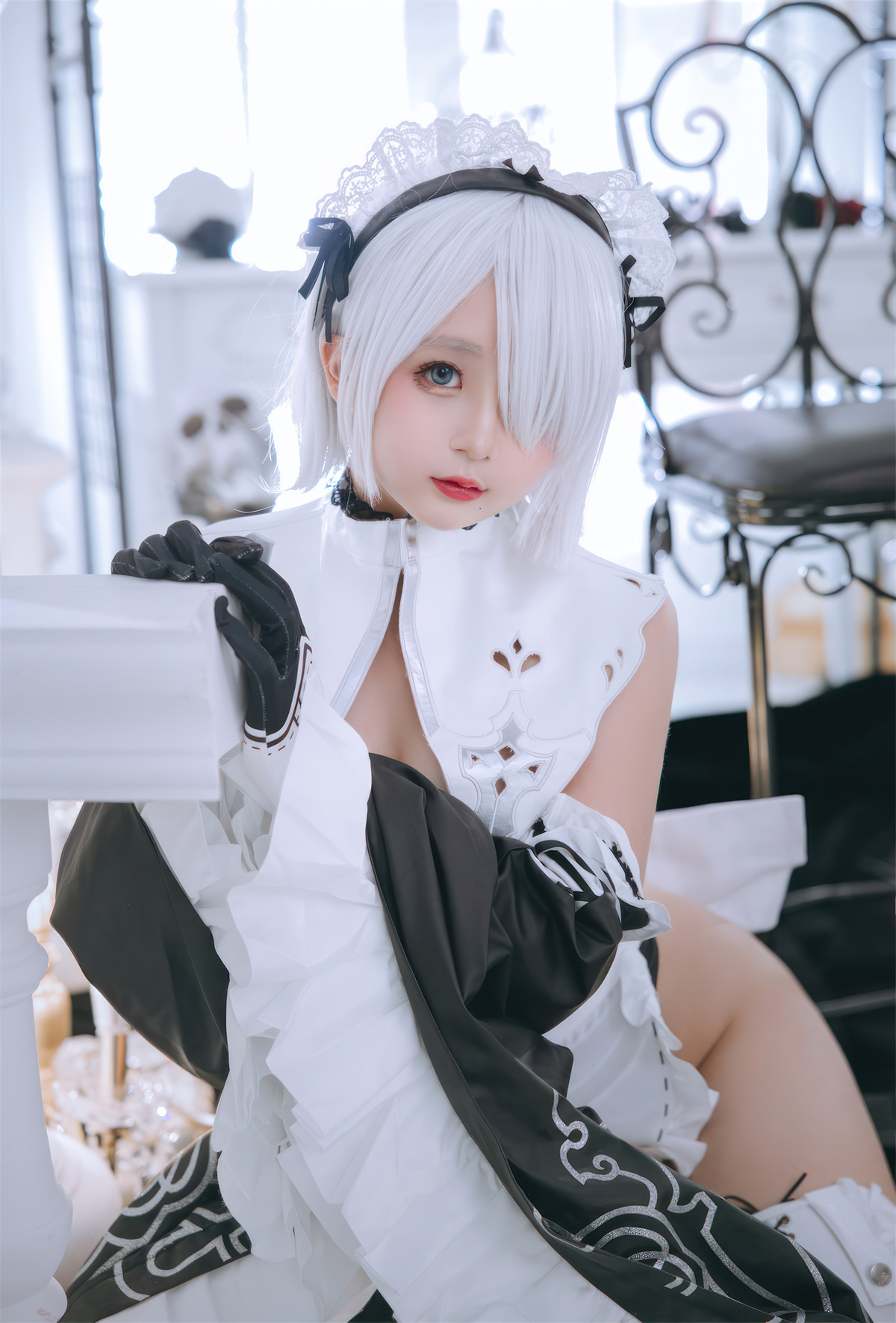 Cosplay Rinaijiao日奈娇 2B奶盖女仆 Set.02