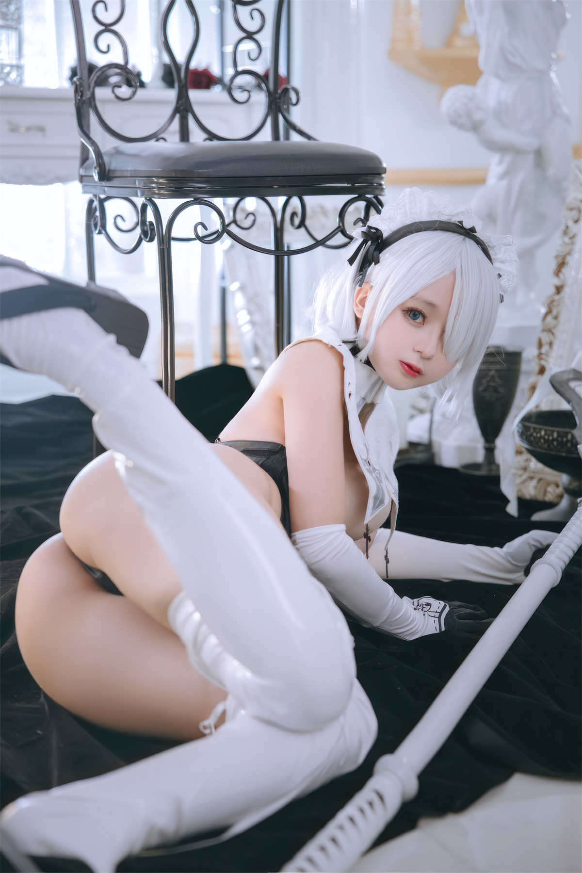 Cosplay Rinaijiao日奈娇 2B奶盖女仆 Set.02