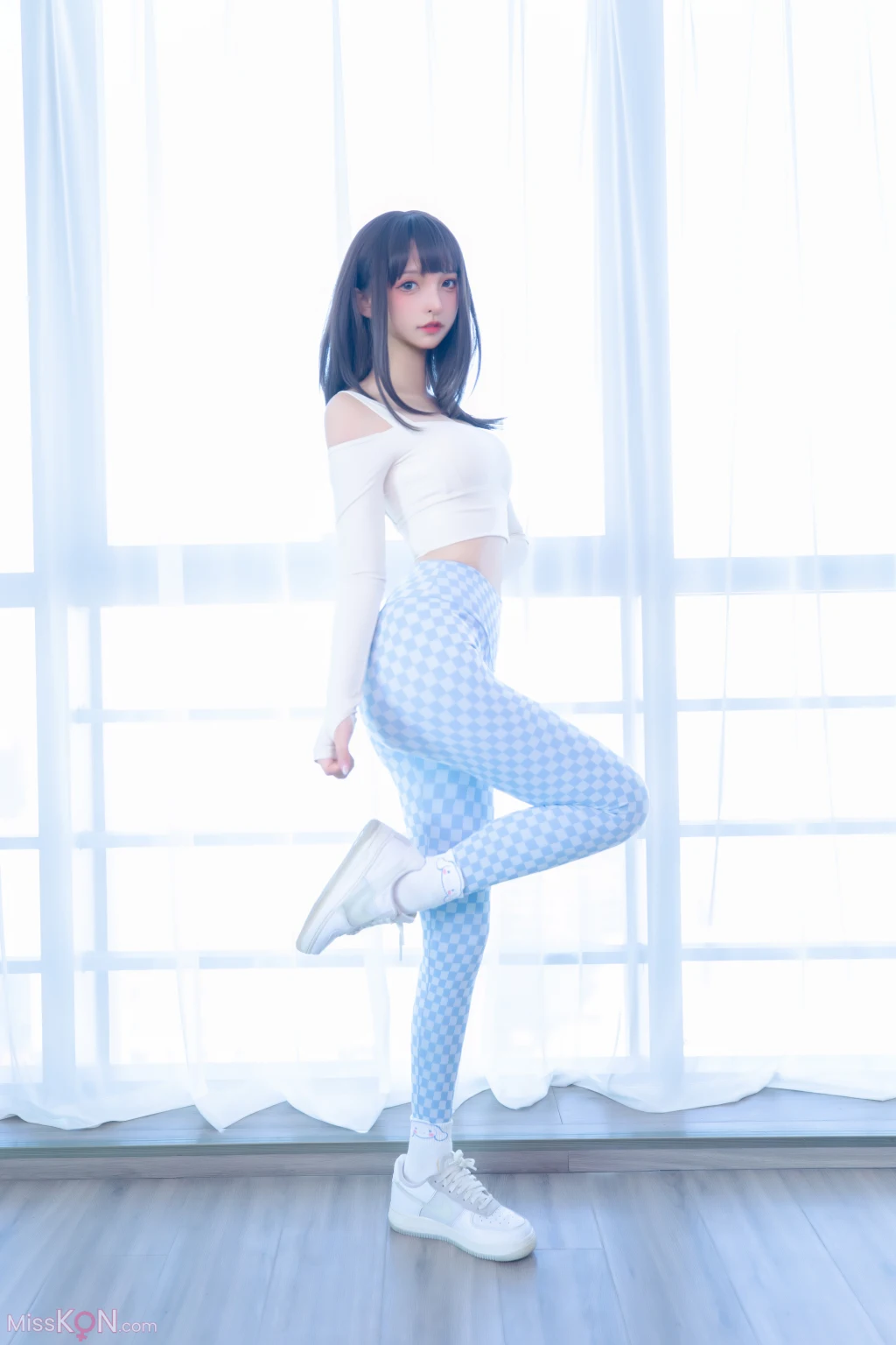 Coser@神楽坂真冬 Vol.103_ 蓝白格