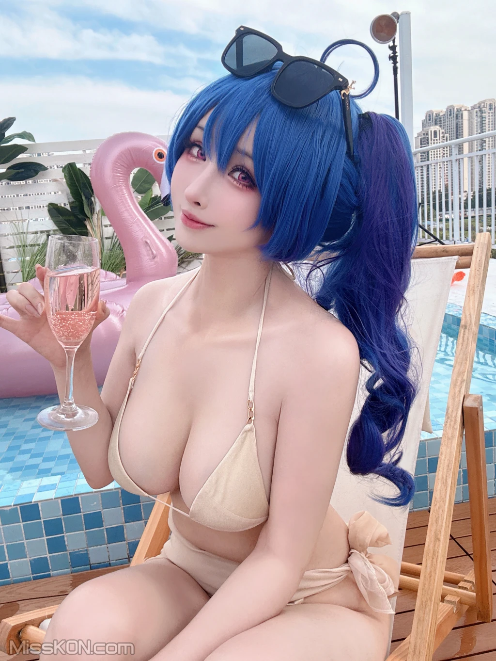 Coser@rioko凉凉子_ 圣路易斯 香槟色比基尼