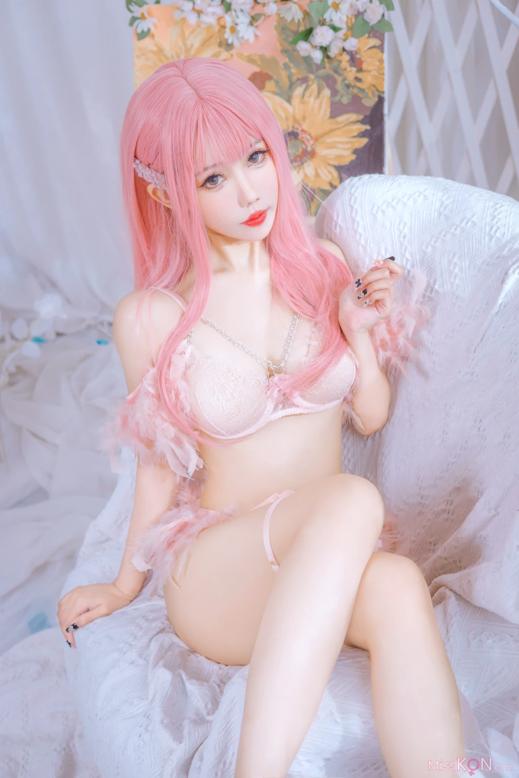 Coser@仙女月_ 粉色内衣