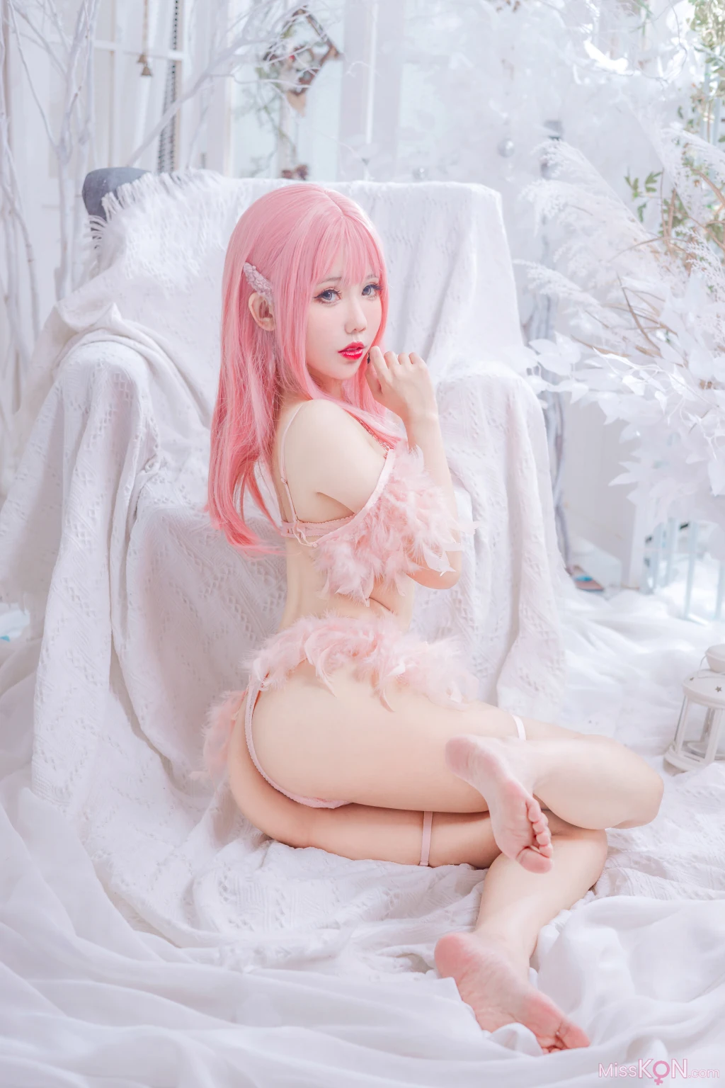 Coser@仙女月_ 粉色内衣