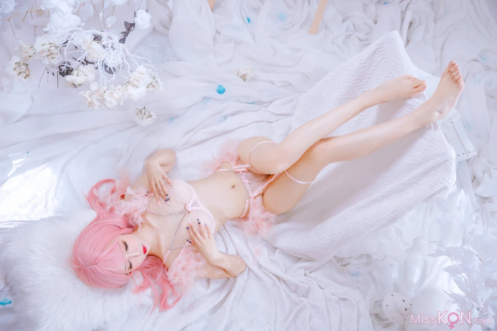 Coser@仙女月_ 粉色内衣