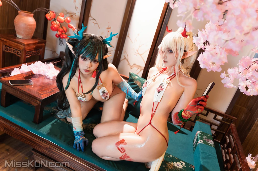 Coser@小和甜酒 & 橙风千雅_ 明日方舟年夕旗袍双人御守