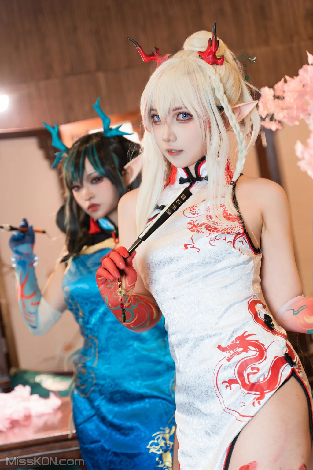 Coser@小和甜酒 & 橙风千雅_ 明日方舟年夕旗袍双人御守