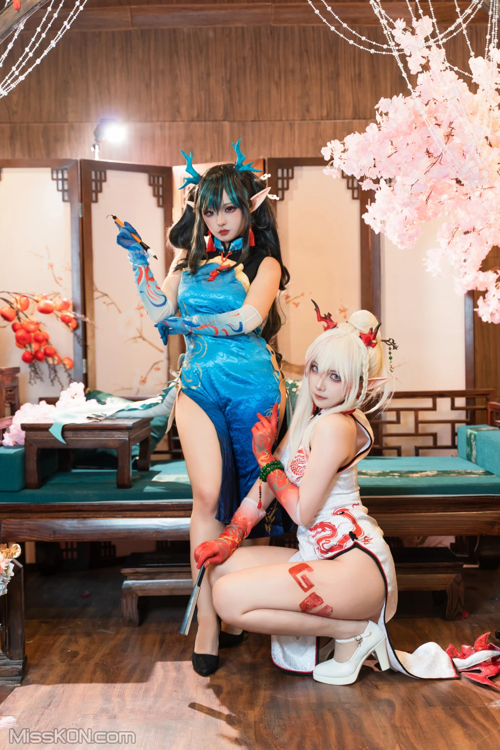 Coser@小和甜酒 & 橙风千雅_ 明日方舟年夕旗袍双人御守