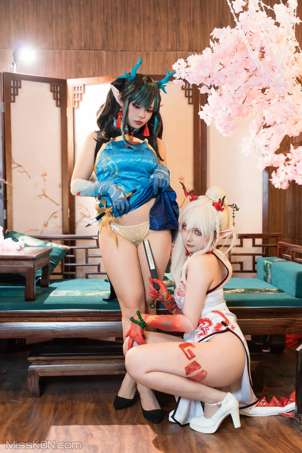 Coser@小和甜酒 & 橙风千雅_ 明日方舟年夕旗袍双人御守