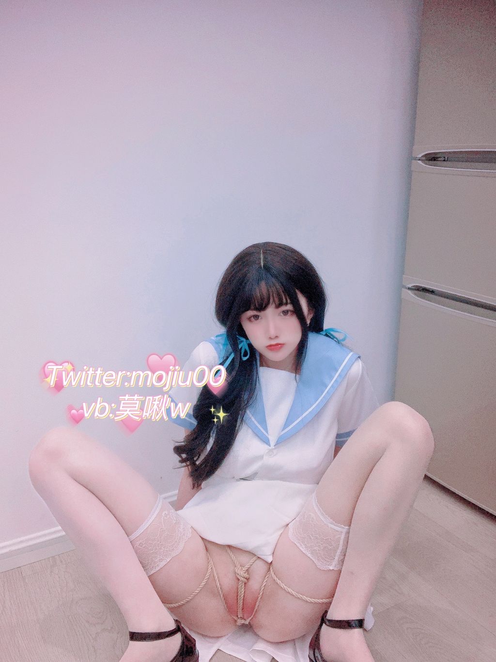 Coser@小青茗_ 反差美少女诱惑白丝JK