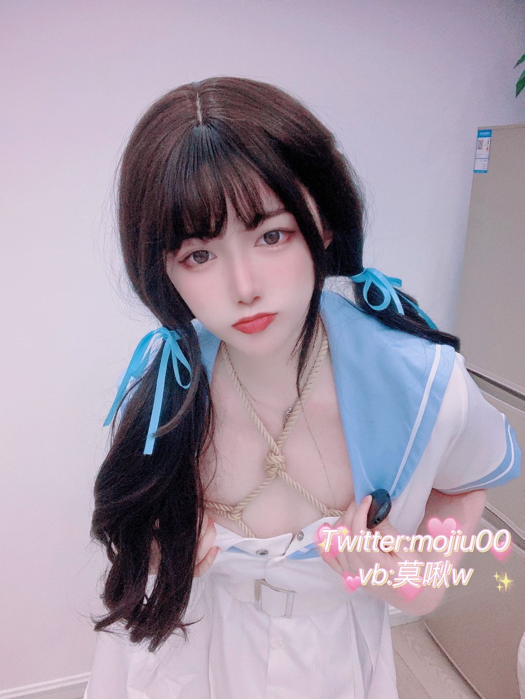 Coser@小青茗_ 反差美少女诱惑白丝JK