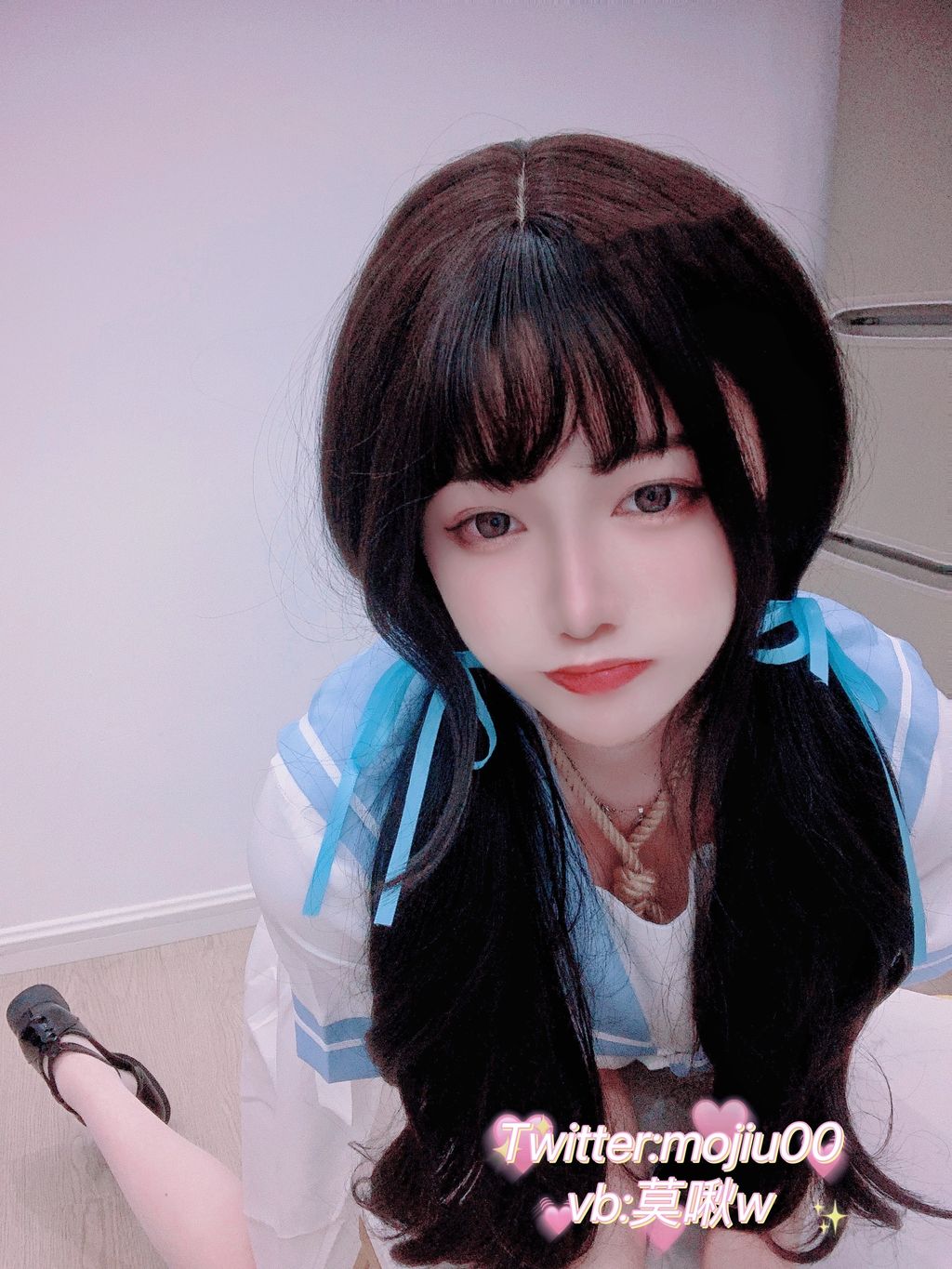 Coser@小青茗_ 反差美少女诱惑白丝JK