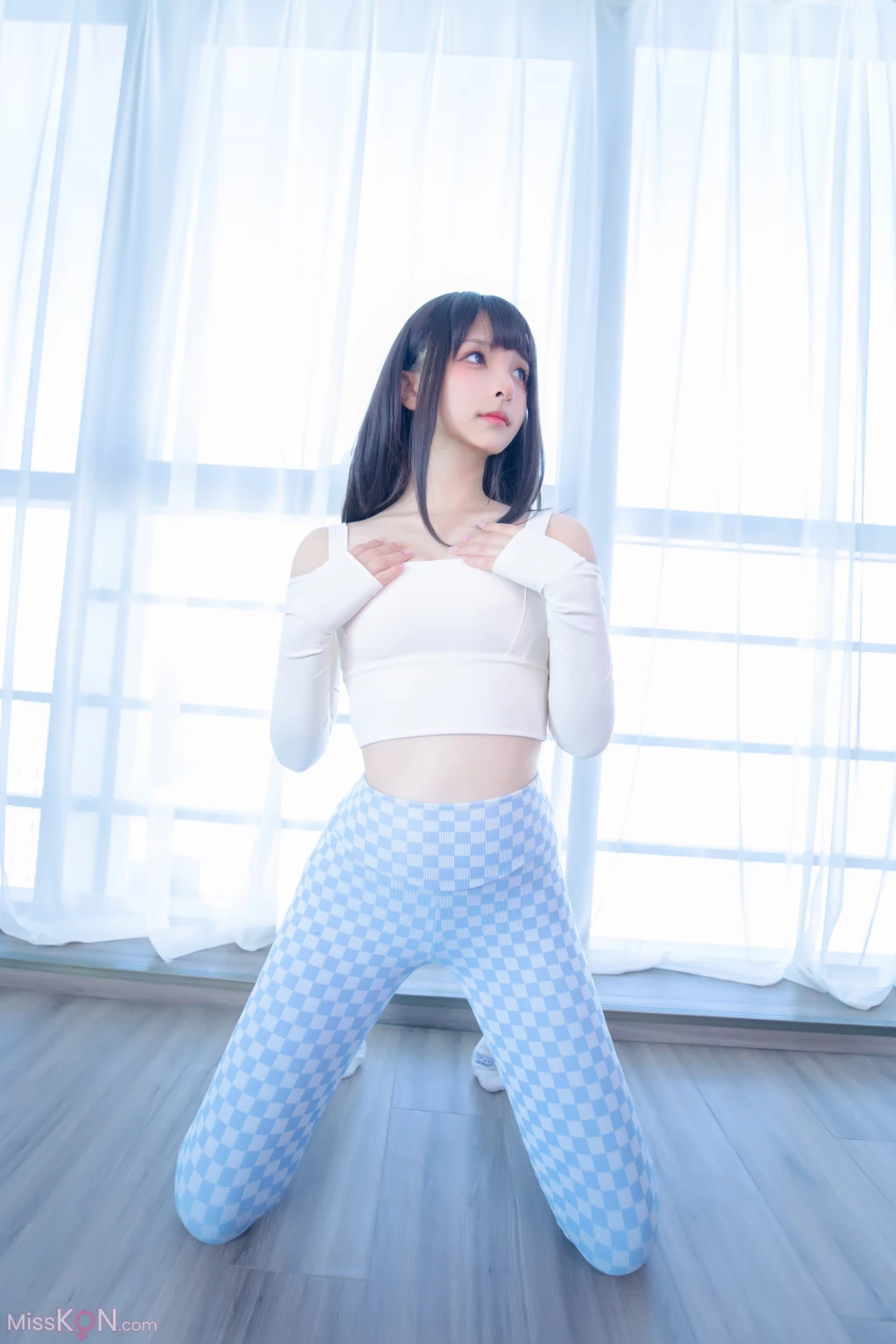 Coser@神楽坂真冬 Vol.103_ 蓝白格