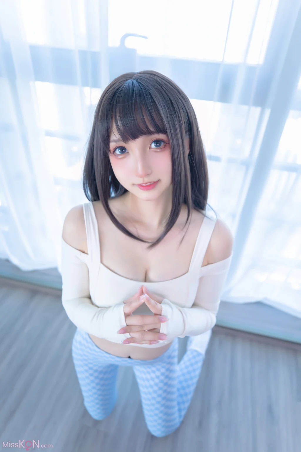 Coser@神楽坂真冬 Vol.103_ 蓝白格