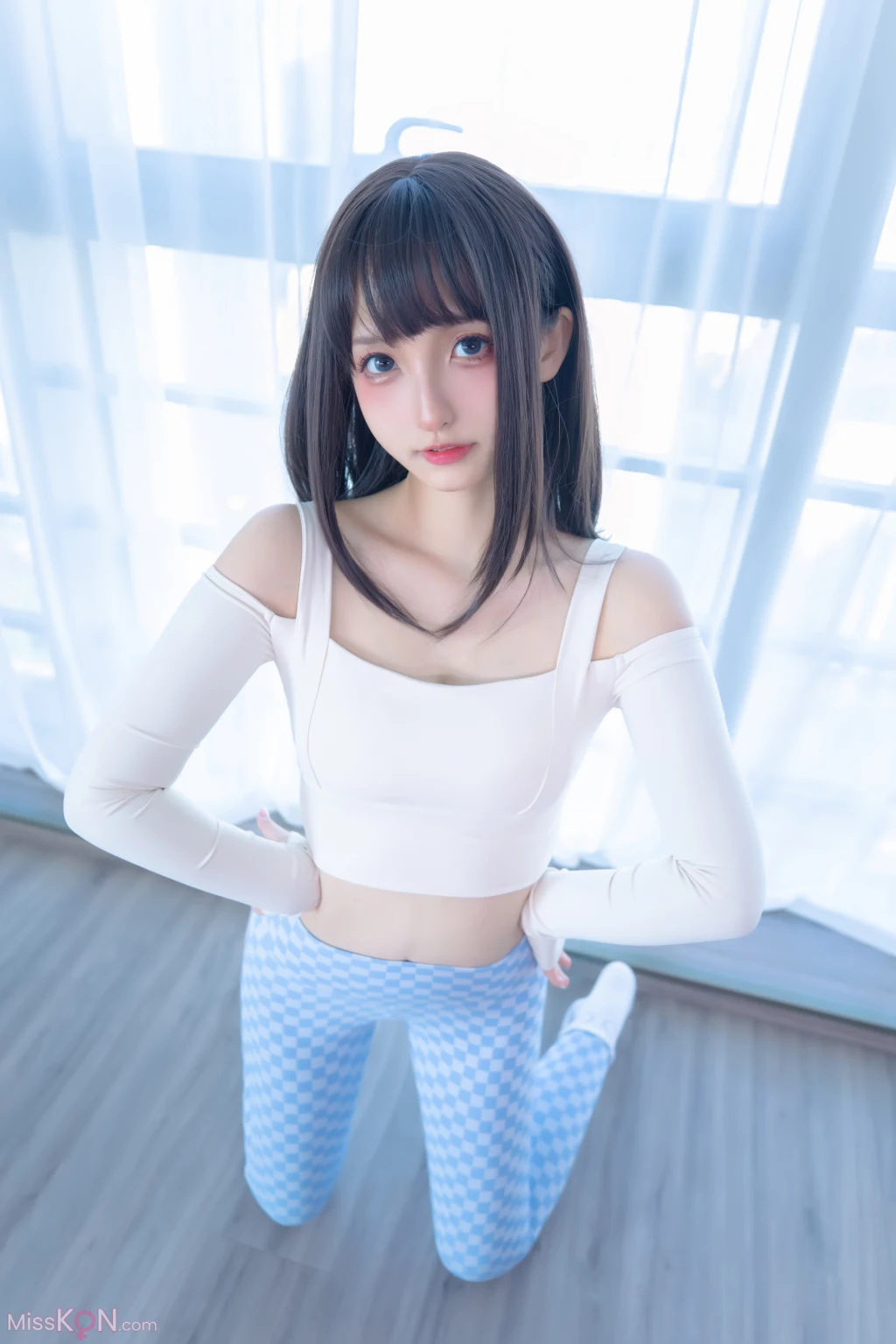 Coser@神楽坂真冬 Vol.103_ 蓝白格