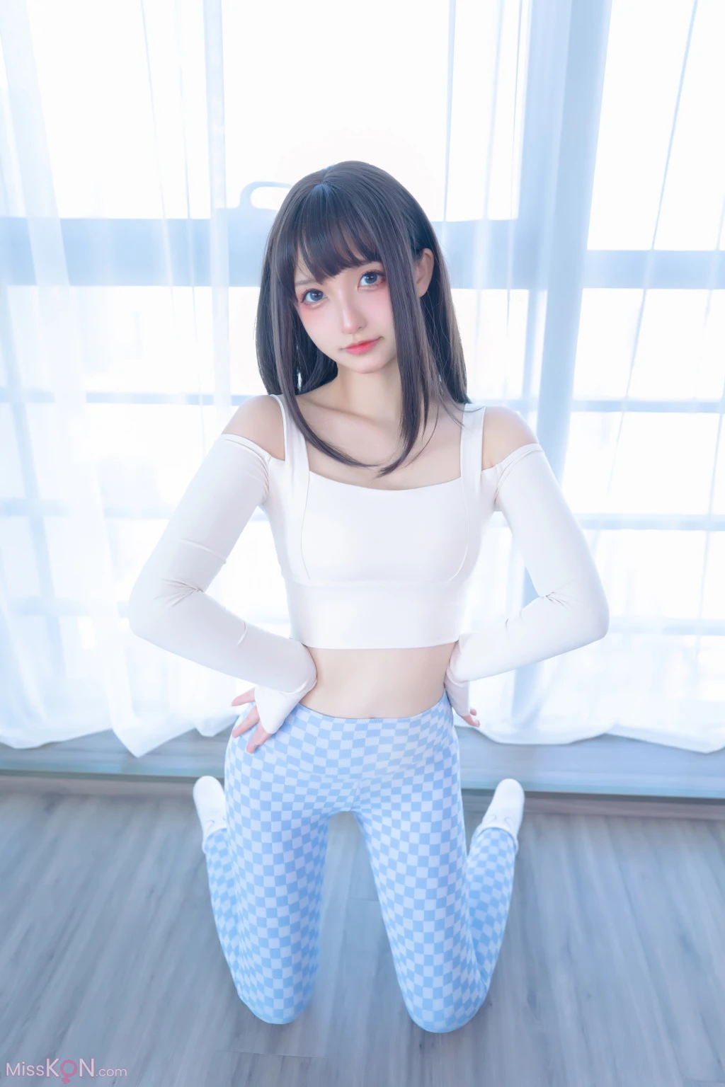 Coser@神楽坂真冬 Vol.103_ 蓝白格