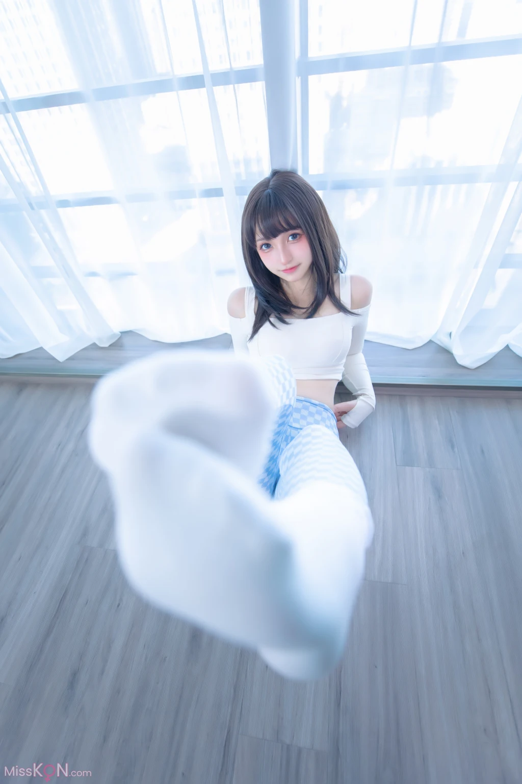 Coser@神楽坂真冬 Vol.103_ 蓝白格