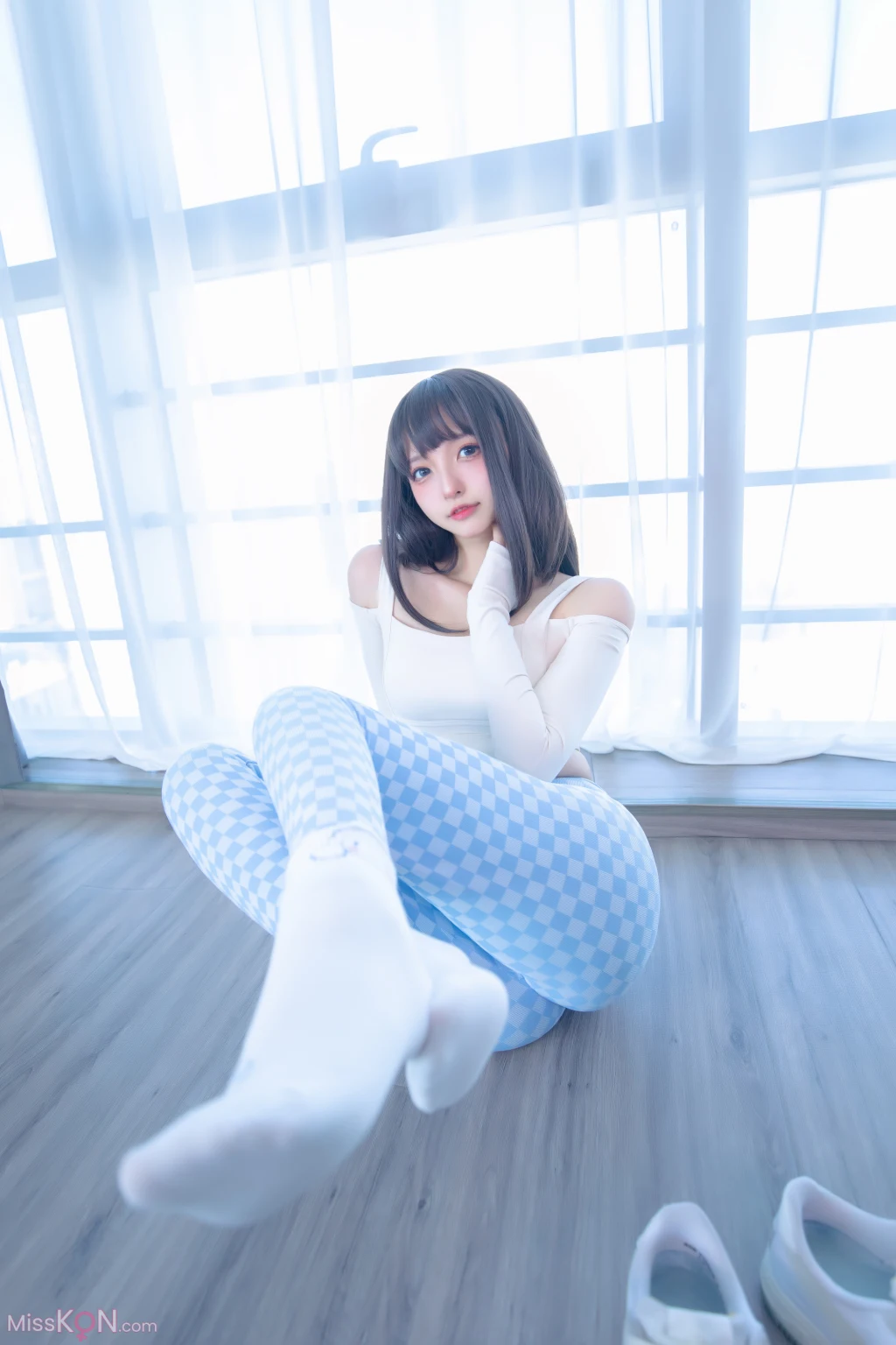 Coser@神楽坂真冬 Vol.103_ 蓝白格