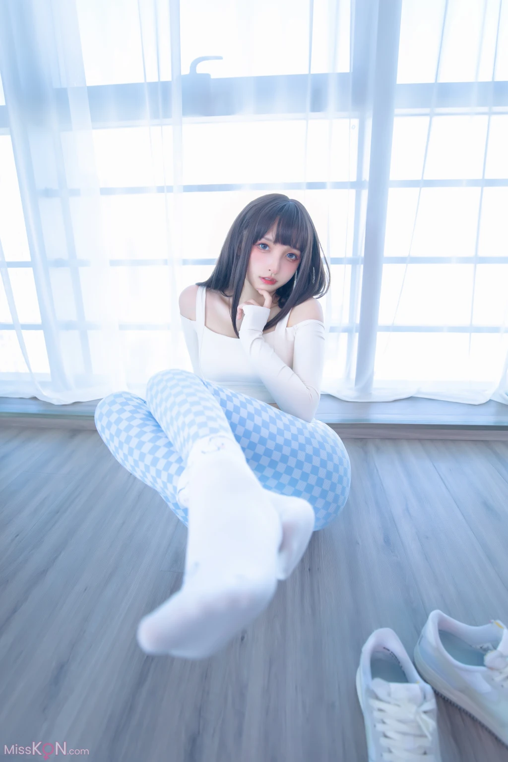 Coser@神楽坂真冬 Vol.103_ 蓝白格