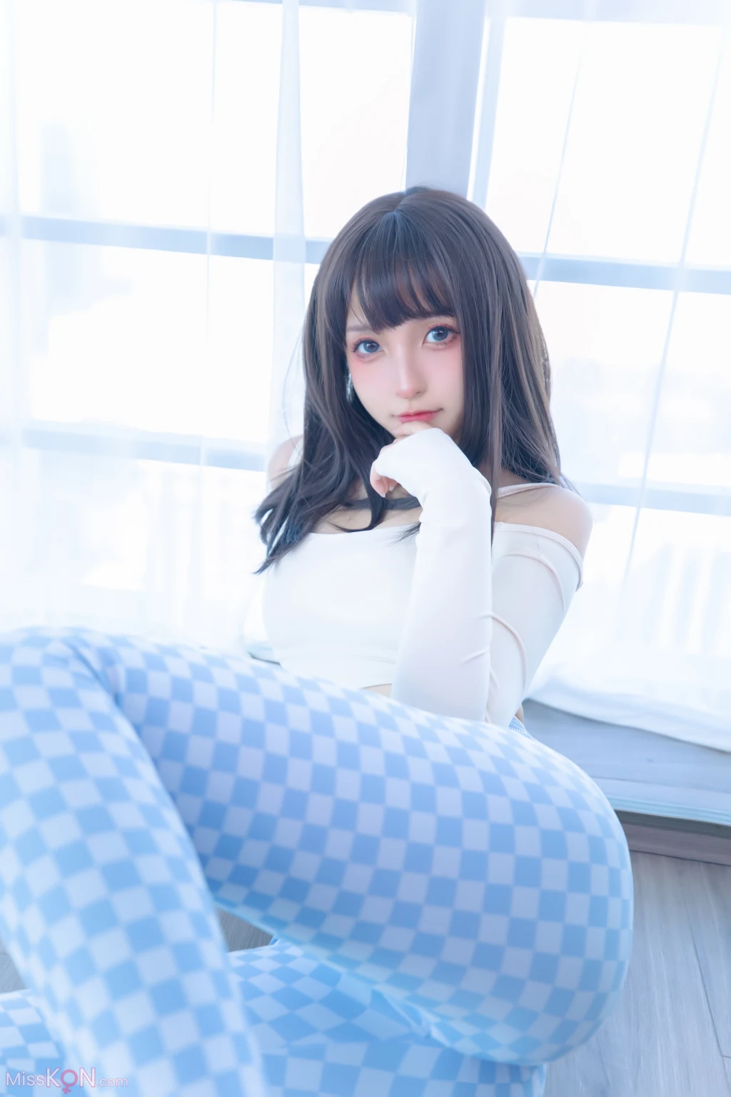 Coser@神楽坂真冬 Vol.103_ 蓝白格