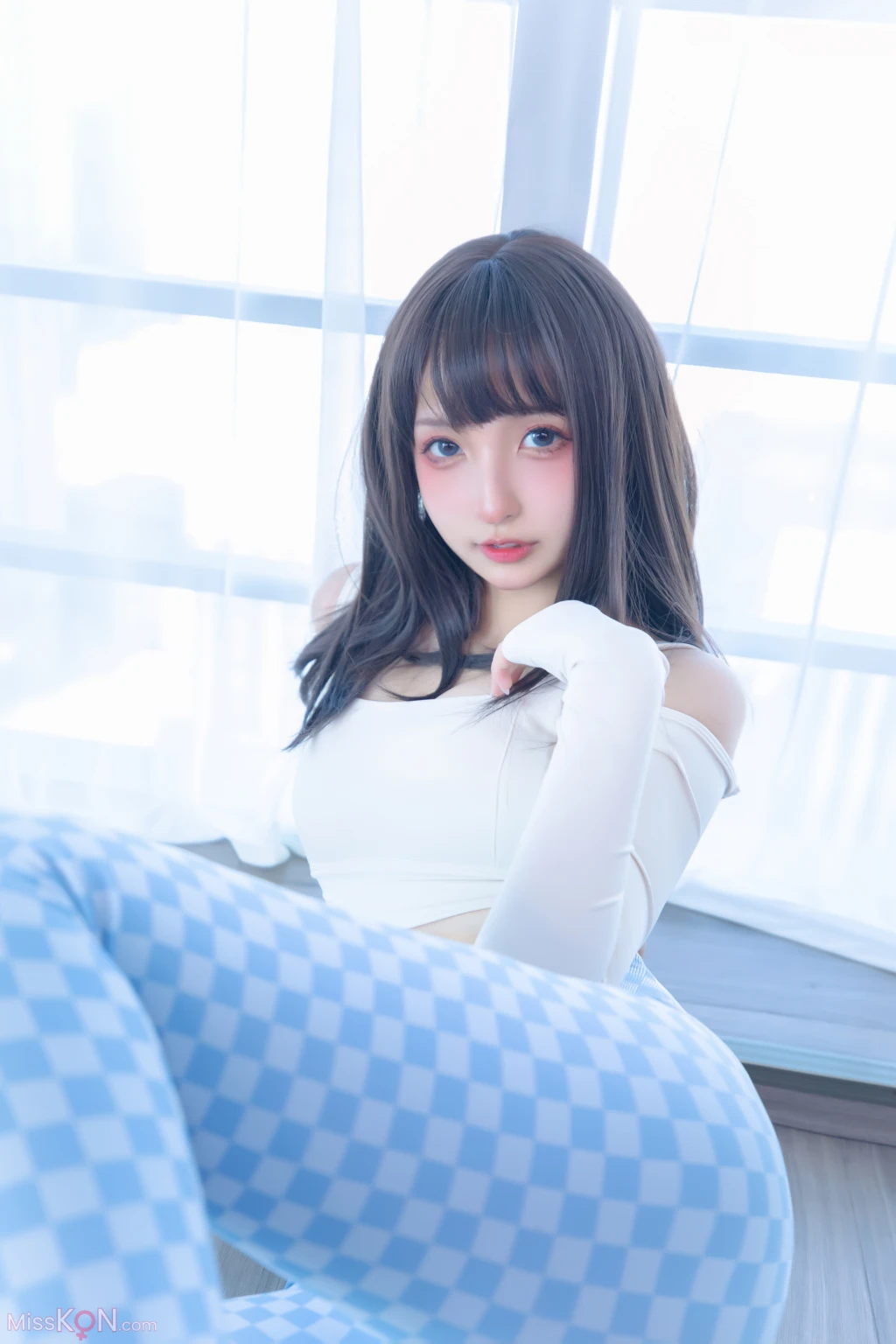 Coser@神楽坂真冬 Vol.103_ 蓝白格