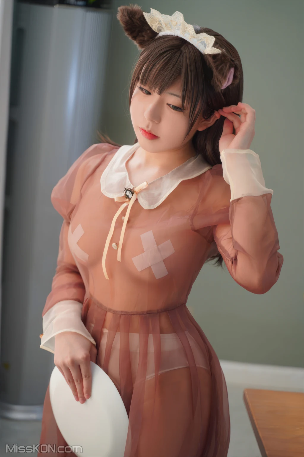 Coser@虎森森_ 棕色透明女仆