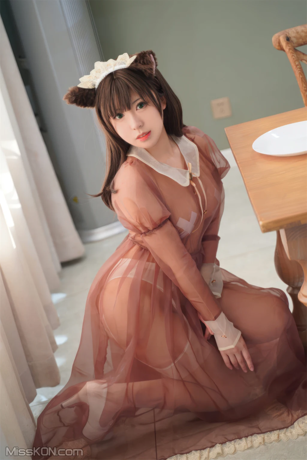 Coser@虎森森_ 棕色透明女仆