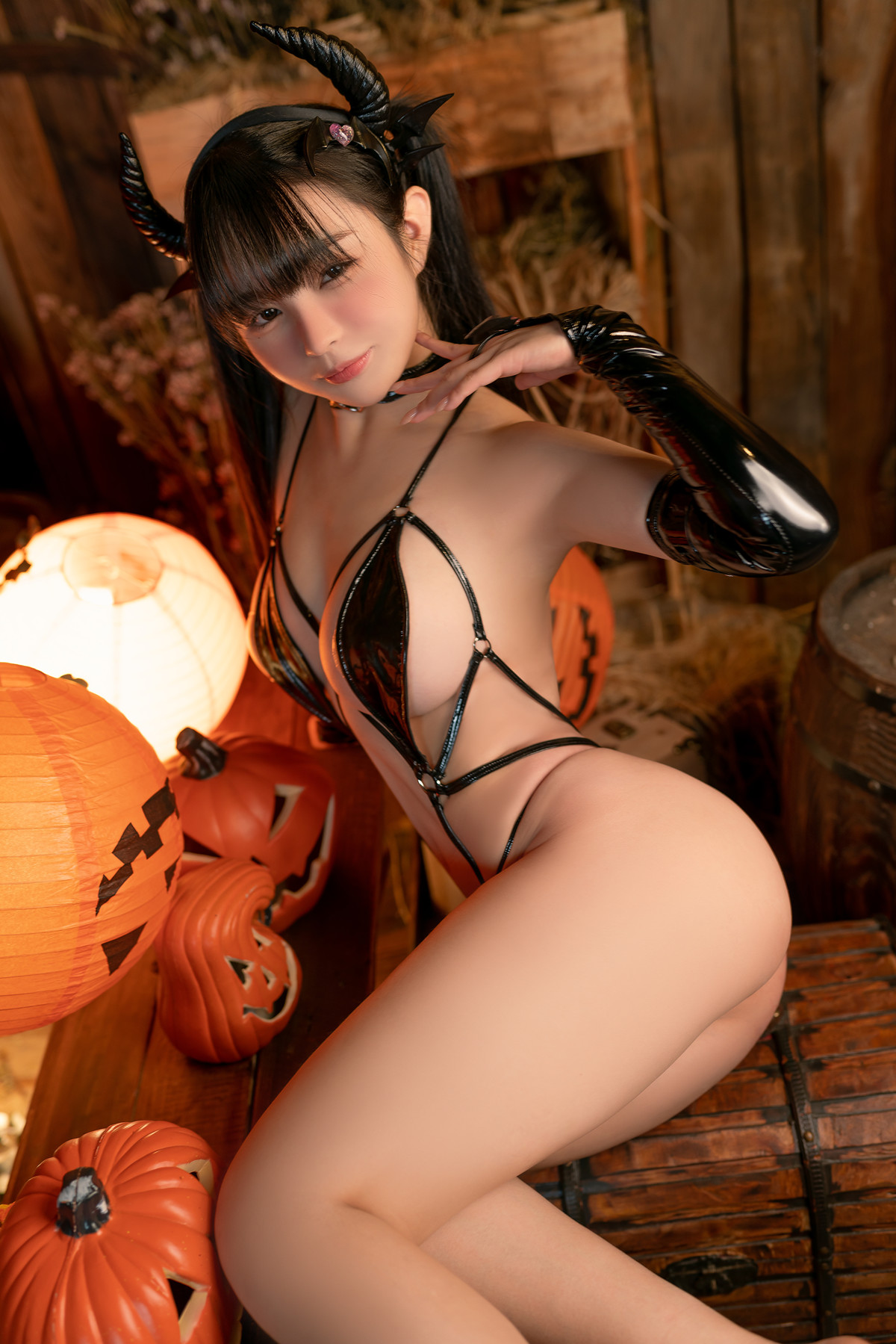 Cosplay 桜井宁宁 皮衣魅魔 Leather Succubus