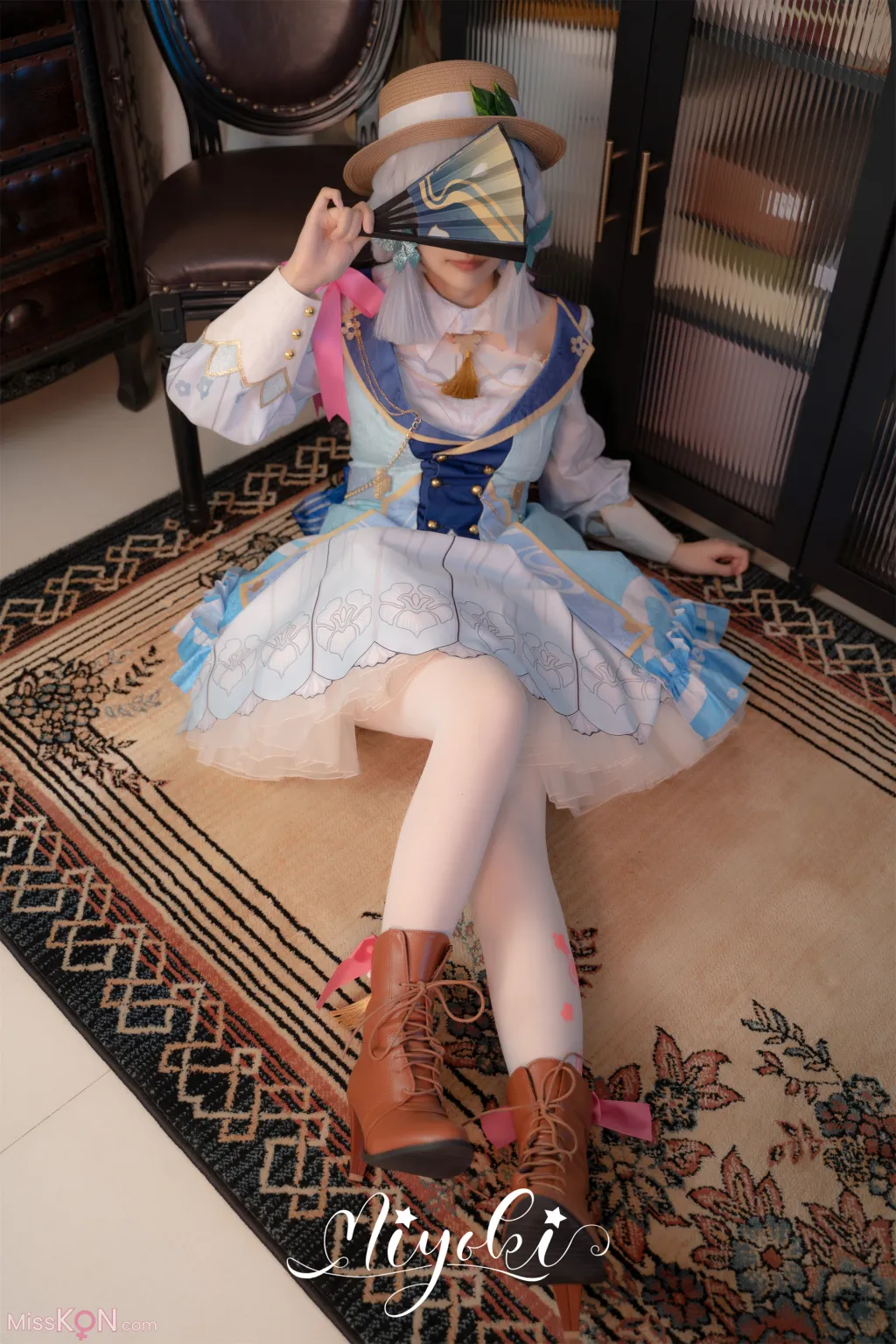 Coser@铃木美咲 (Misaki Suzuki)_ 神里绫华 花时来信，性感美腿 少女白丝 玲珑小脚榨精 清纯反差