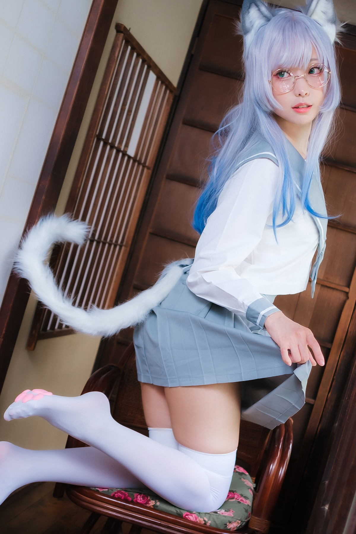 Cosplay ElyEE子 Veranda White Cat緣廊白貓