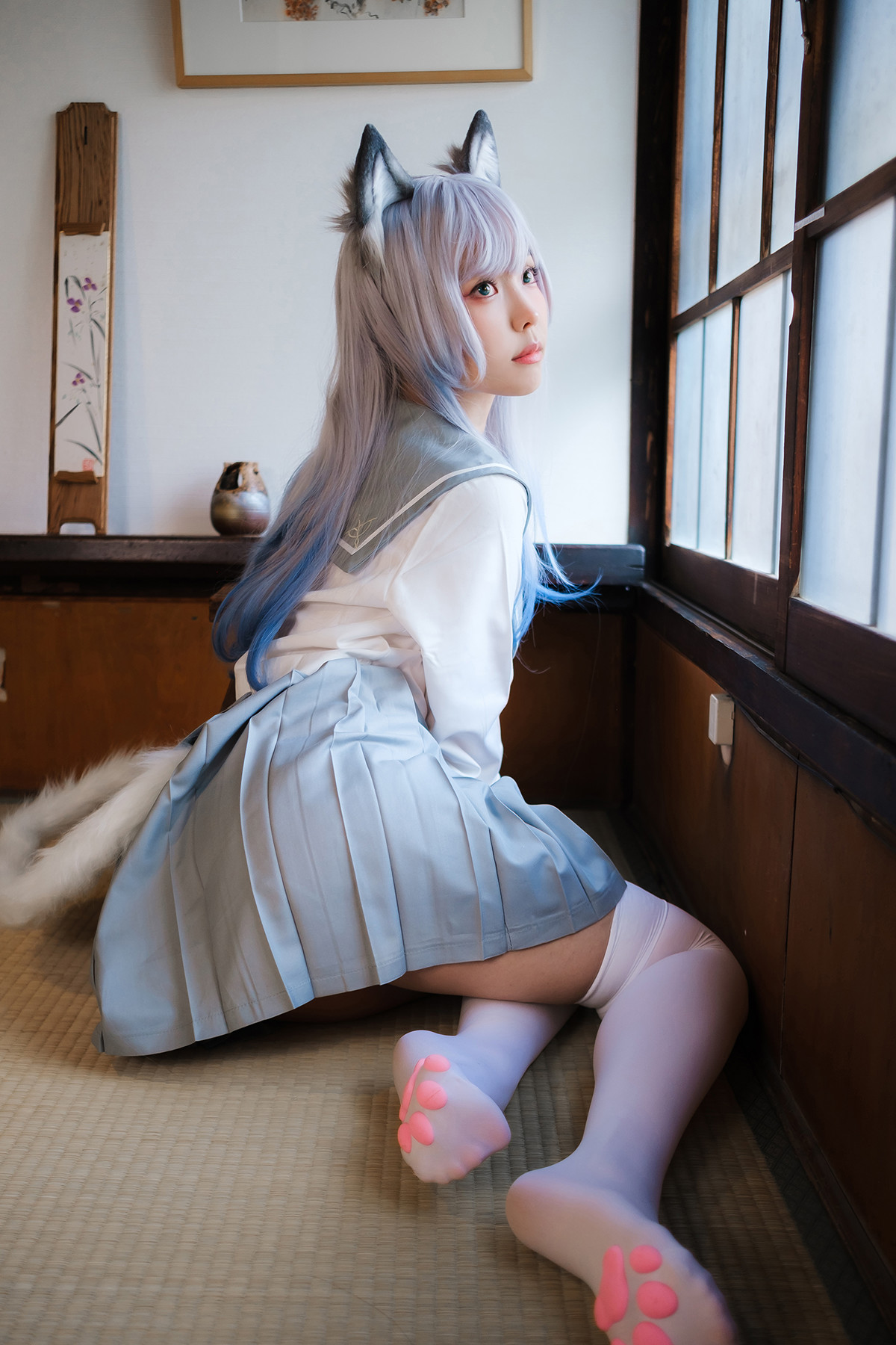 Cosplay ElyEE子 Veranda White Cat緣廊白貓