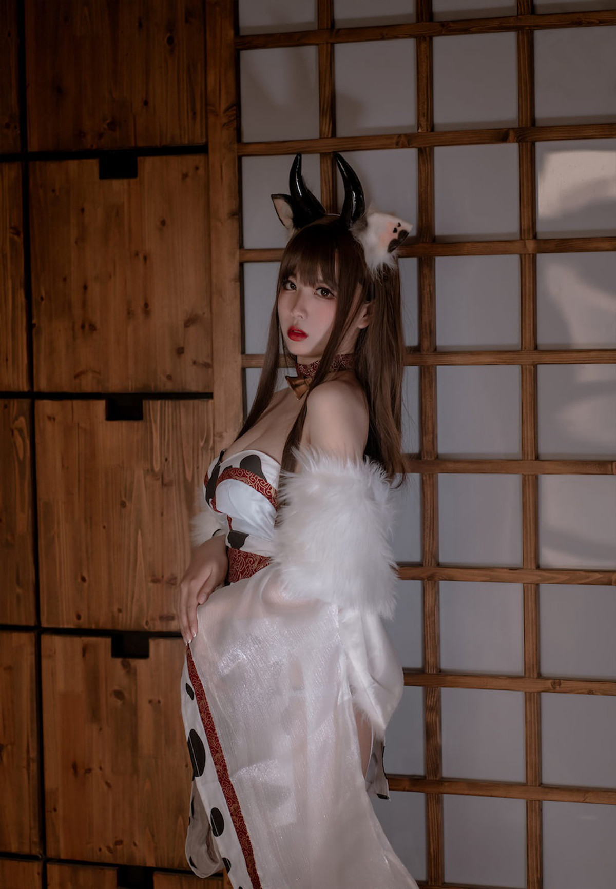 Cosplay 轩萧学姐 牛牛和服 Cow Cow