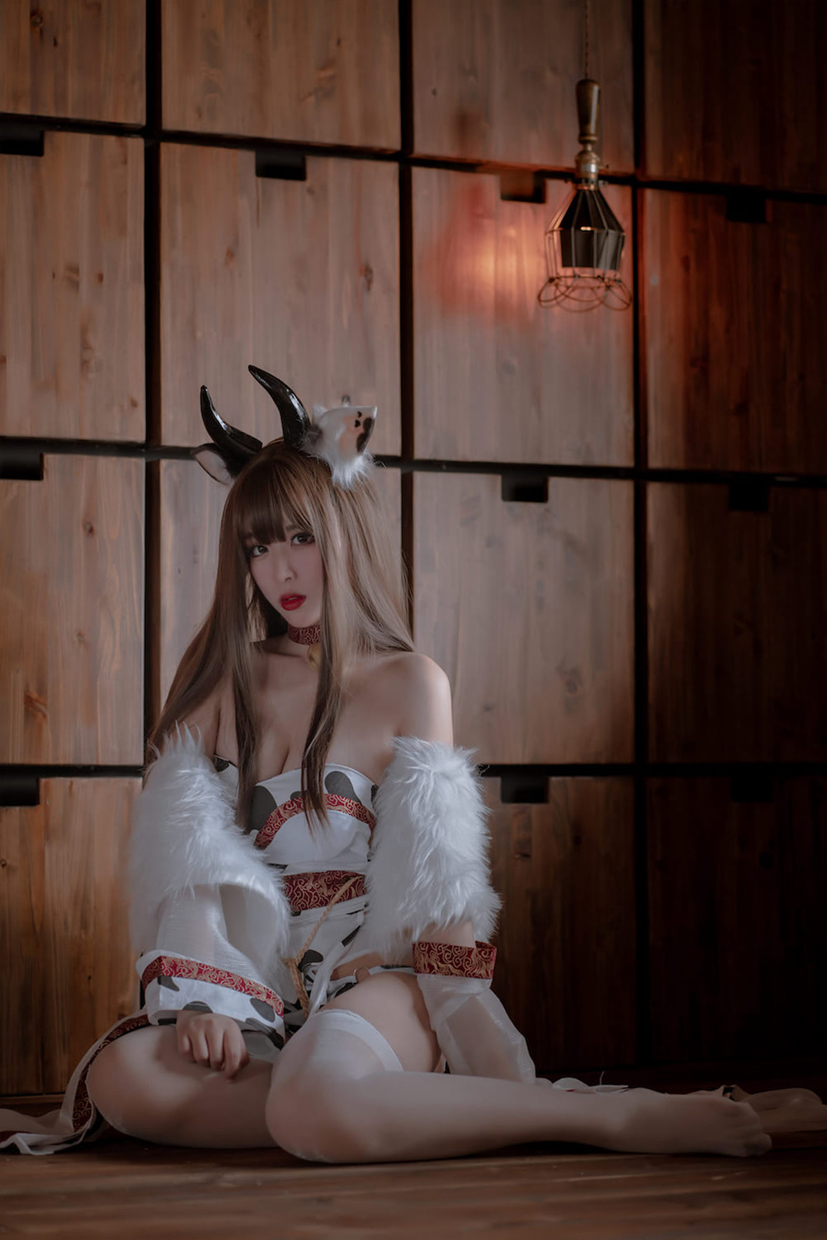 Cosplay 轩萧学姐 牛牛和服 Cow Cow