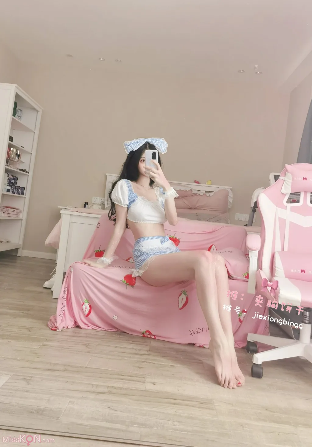 Coser@橙子喵酱_ 夹胸饼干 – 蓝色女仆