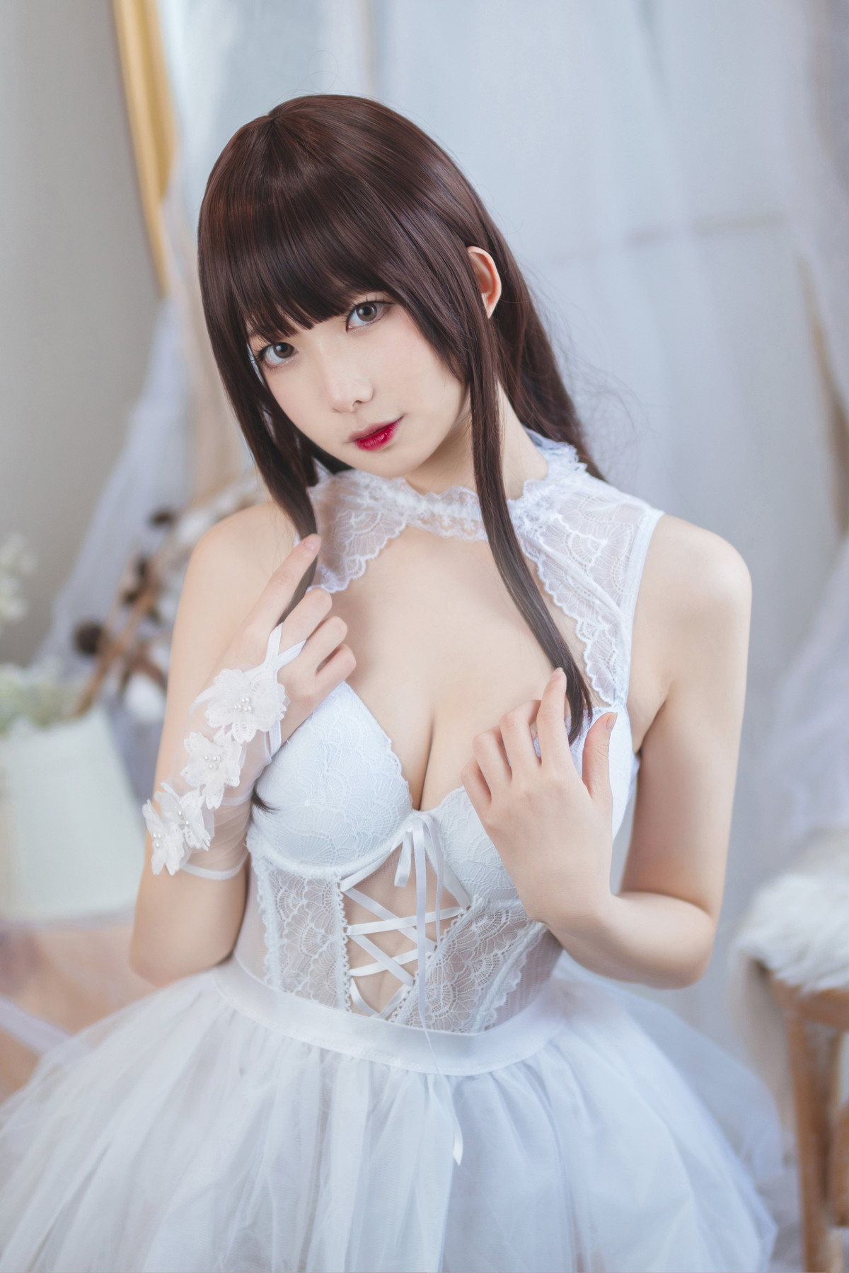 Cosplay 封疆疆v 白色纱裙