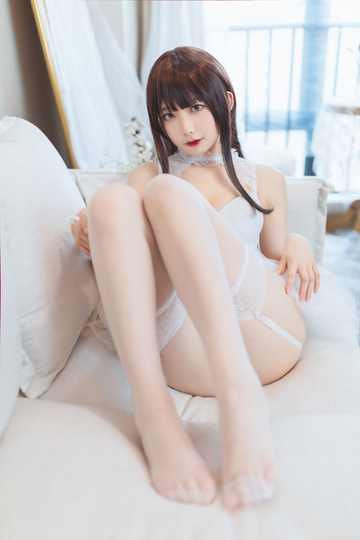 Cosplay 封疆疆v 白色纱裙